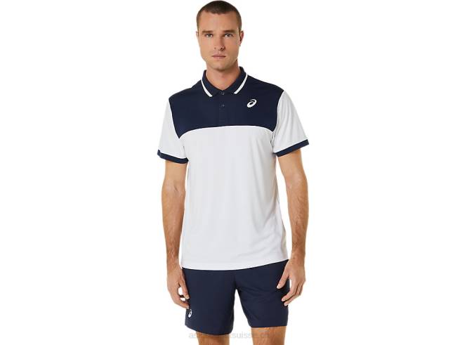 polo court homme blanc brillant/minuit Asics L6N0K548