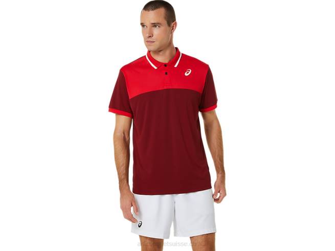 polo court homme jus de betterave/rouge classique Asics L6N0K547