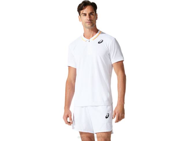 polo de match homme blanc brillant Asics L6N0K2000