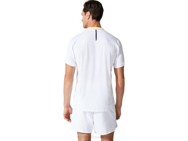 polo de match homme blanc brillant Asics L6N0K2000