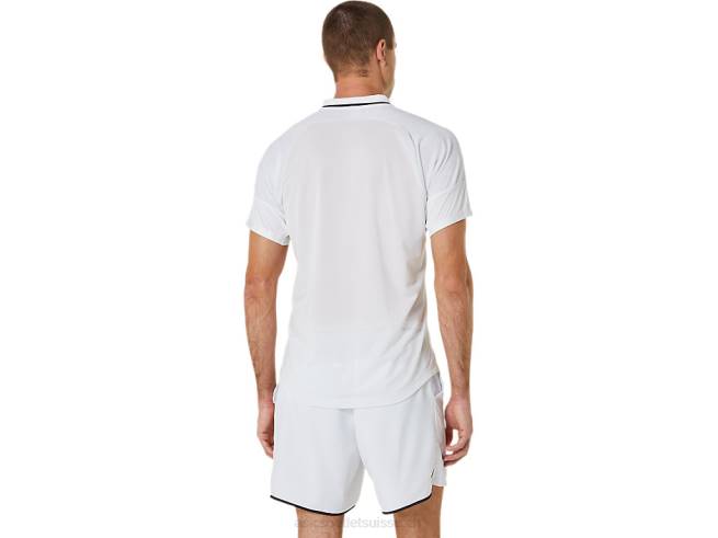 polo de match homme blanc brillant Asics L6N0K324