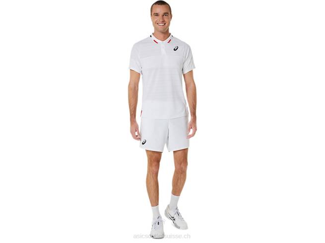 polo de match homme blanc brillant Asics L6N0K324