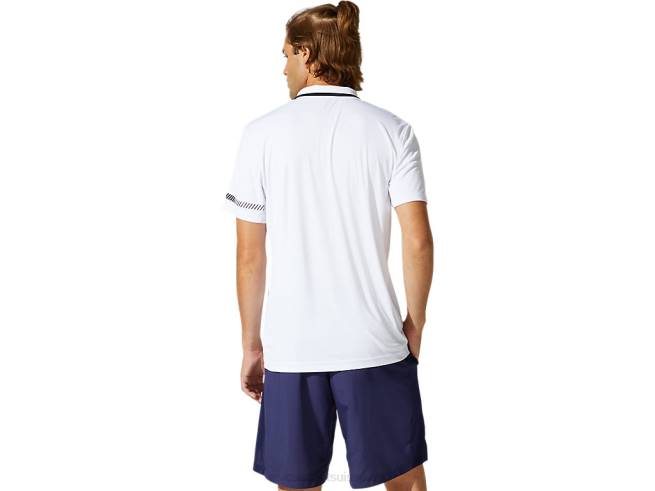 polo homme blanc brillant Asics L6N0K1965