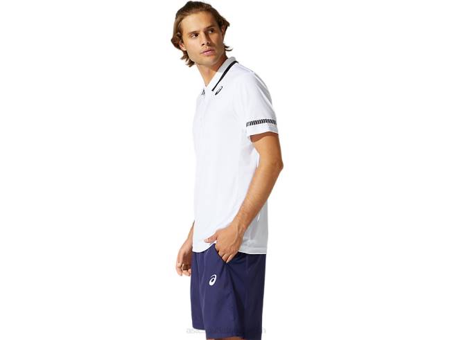 polo homme blanc brillant Asics L6N0K1965