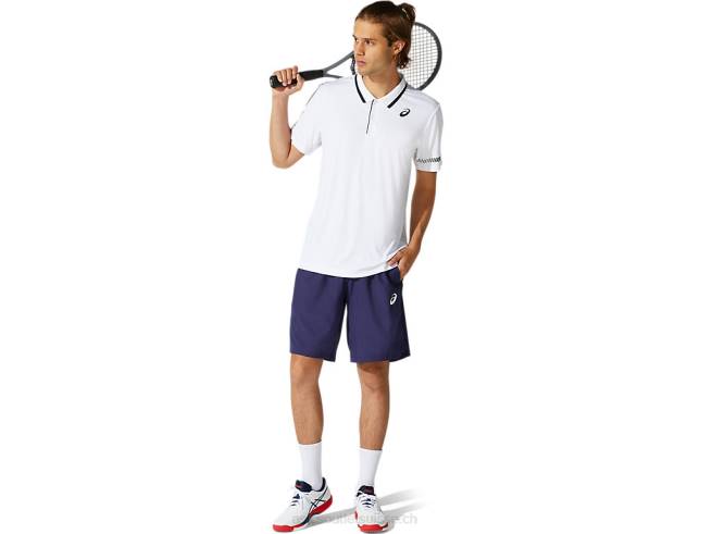 polo homme blanc brillant Asics L6N0K1965