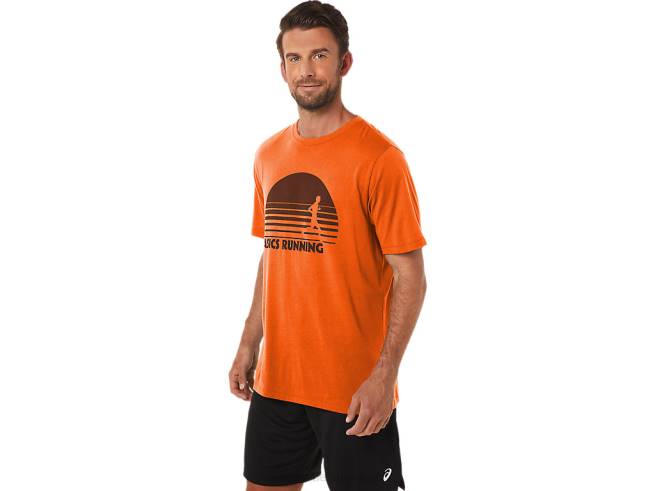t-shirt graphique sunrise runner souci orange bruyère Asics L6N0K1186