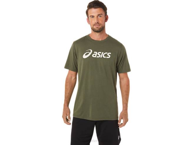 t-shirt à logo à manches courtes xg toile olive Asics L6N0K1655