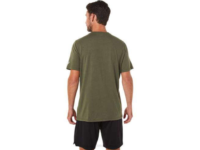 t-shirt à logo à manches courtes xg toile olive Asics L6N0K1655