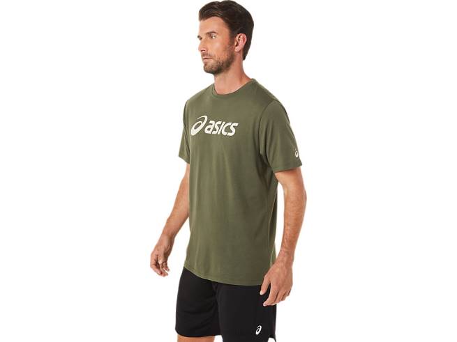 t-shirt à logo à manches courtes xg toile olive Asics L6N0K1655