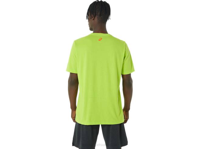 t-shirt long à logo abstrait le zeste de lime Asics L6N0K1033