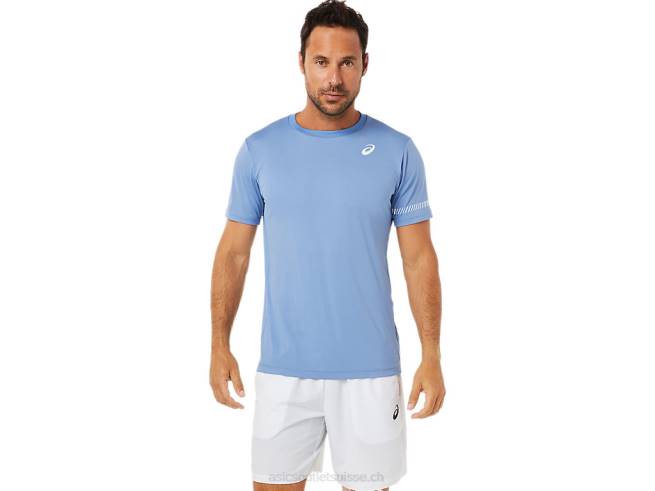 t-shirt à manches courtes pour hommes harmonie bleue Asics L6N0K1513
