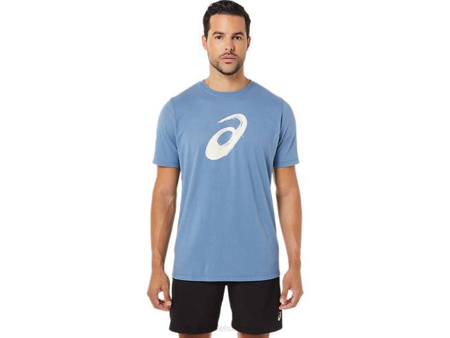 t-shirt pinceau à manches courtes bleu orage Asics L6N0K1742
