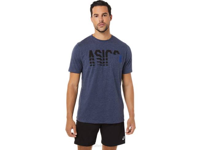 t-shirt rayé à manches courtes bruyère caban Asics L6N0K1731