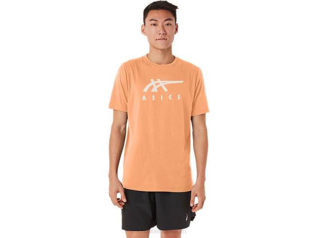 t-shirt rayé à manches courtes dune d'été Asics L6N0K70