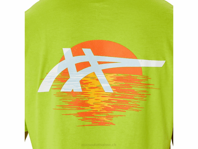 t-shirt à rayures le zeste de lime Asics L6N0K142