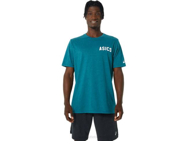 t-shirt à rayures velours pin bruyère Asics L6N0K831