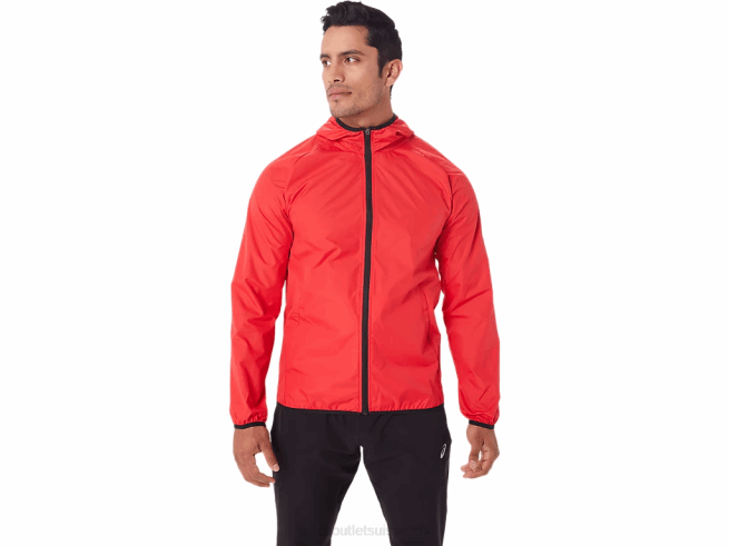 veste compressible pour hommes rouge électrique/noir Asics L6N0K1822