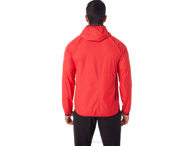 veste compressible pour hommes rouge électrique/noir Asics L6N0K1822