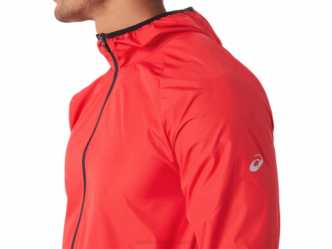 veste compressible pour hommes rouge électrique/noir Asics L6N0K1822