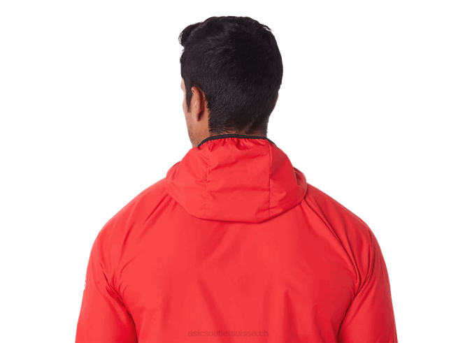veste compressible pour hommes rouge électrique/noir Asics L6N0K1822
