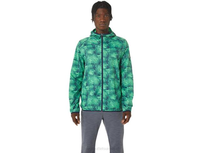 veste compressible pour hommes tie-dye vert/cabanon Asics L6N0K1050