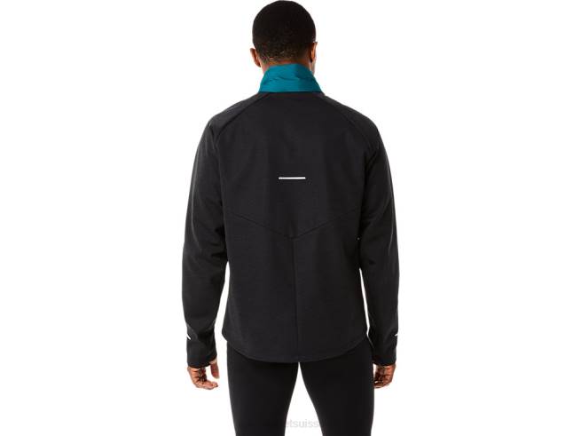 veste de course d'hiver pour hommes pin velours/bruyère noire Asics L6N0K849