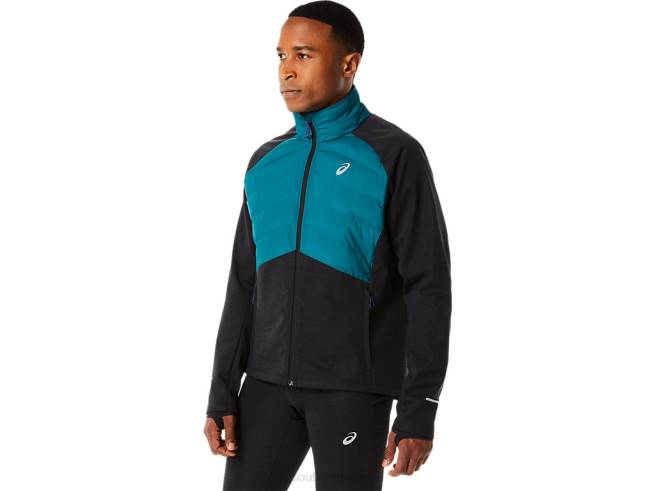 veste de course d'hiver pour hommes pin velours/bruyère noire Asics L6N0K849