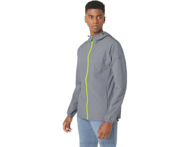 veste imperméable homme feuille de roche/zeste de citron vert Asics L6N0K246
