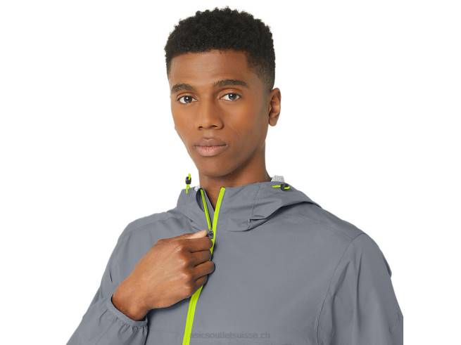 veste imperméable homme feuille de roche/zeste de citron vert Asics L6N0K246
