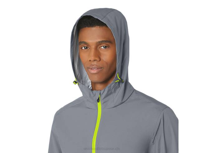 veste imperméable homme feuille de roche/zeste de citron vert Asics L6N0K246