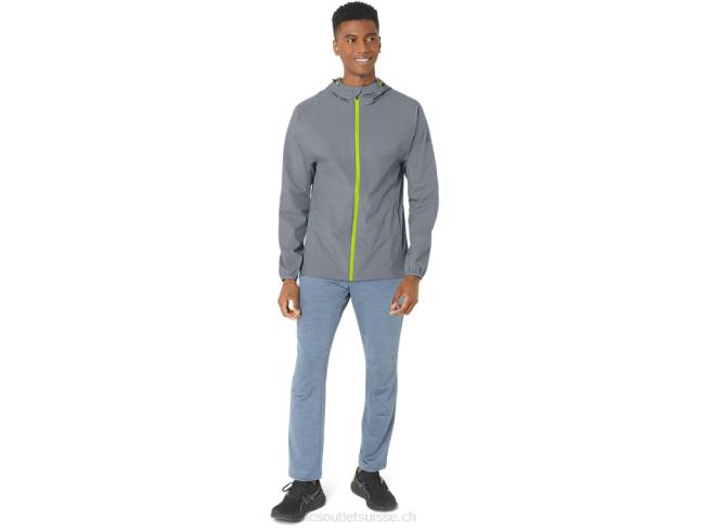 veste imperméable homme feuille de roche/zeste de citron vert Asics L6N0K246