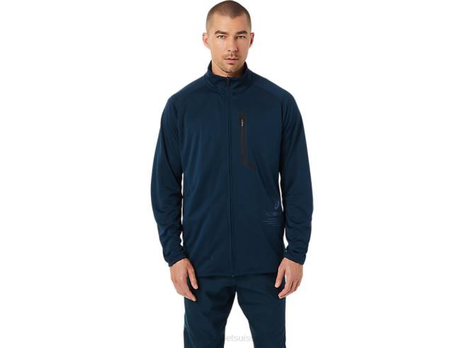 veste jacquard actibreeze pour homme bleu français Asics L6N0K1503