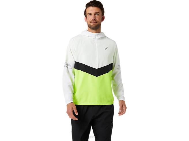 veste lite-show homme blanc brillant/vert danger Asics L6N0K1348