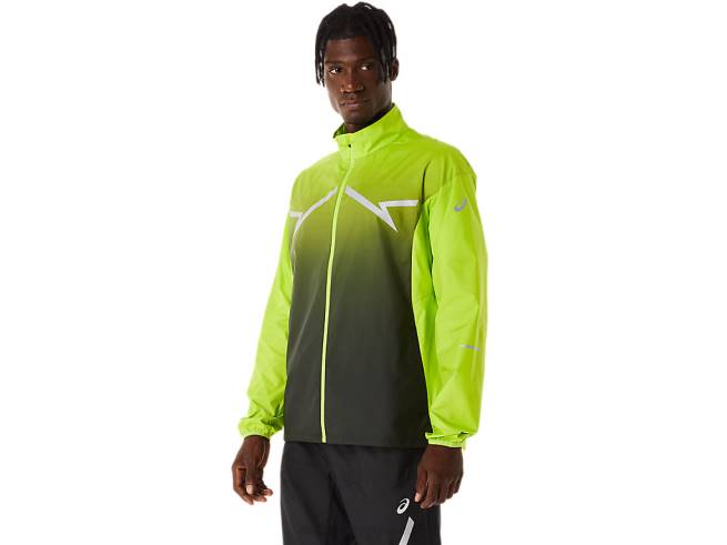 veste lite-show homme zeste de citron vert/noir performance Asics L6N0K238