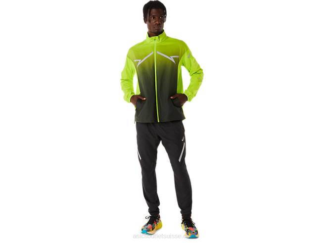 veste lite-show homme zeste de citron vert/noir performance Asics L6N0K238